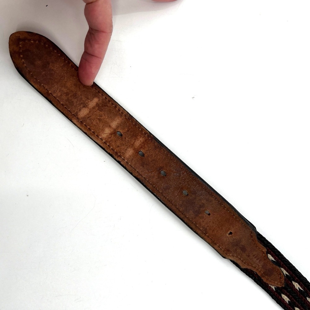 Western Horsehair Braided Belt‎ Blank Size 36 Hand Tooled Leather Brown - Picture 4 of 7
